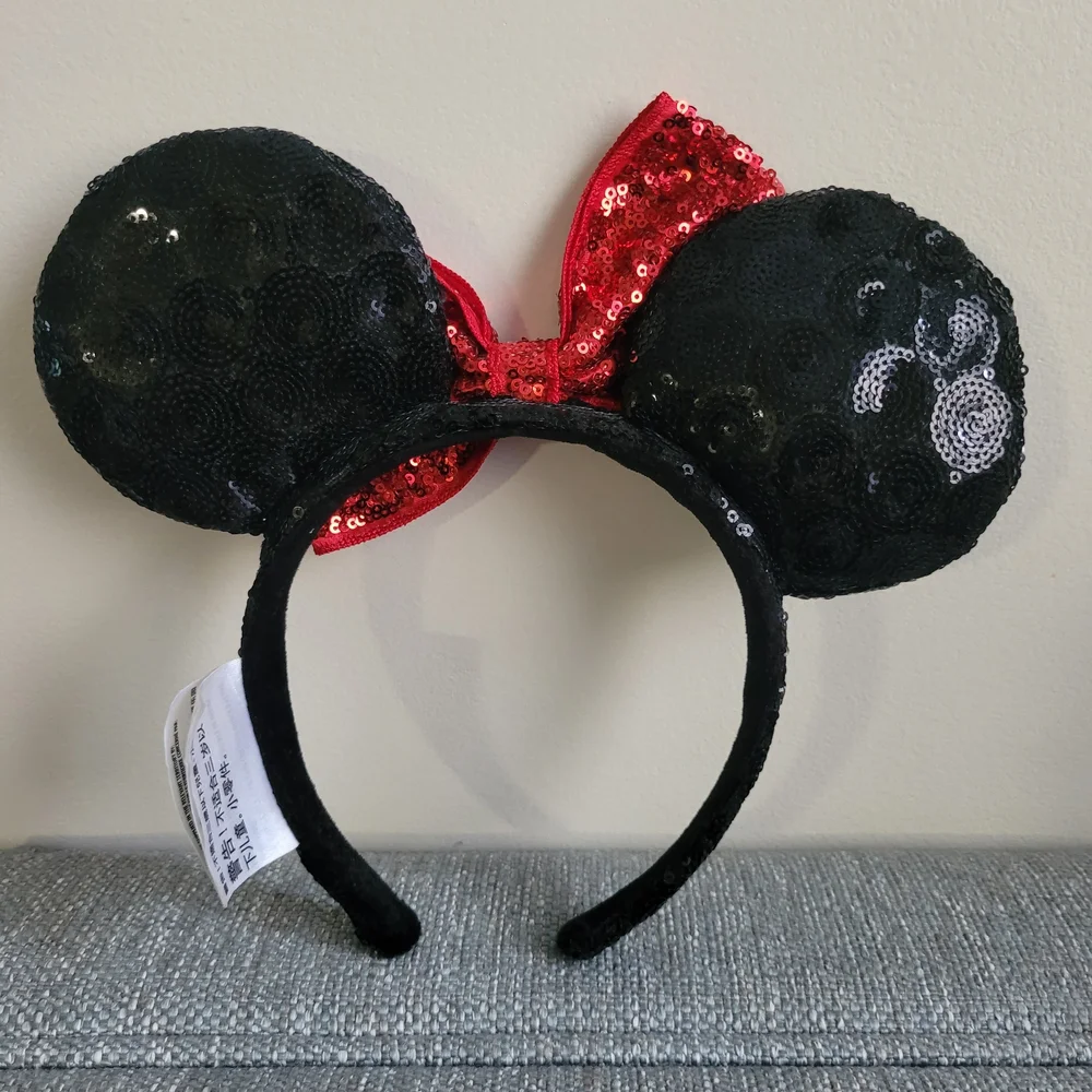 Disney Red and Black Sequin Mouse Ears Headband - Picture 2 of 4